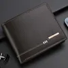 New Men's Wallet Credit Card Holder Zipper Coin Purse High-Quality Lychee Pattern Business Short Wallet For Men 4