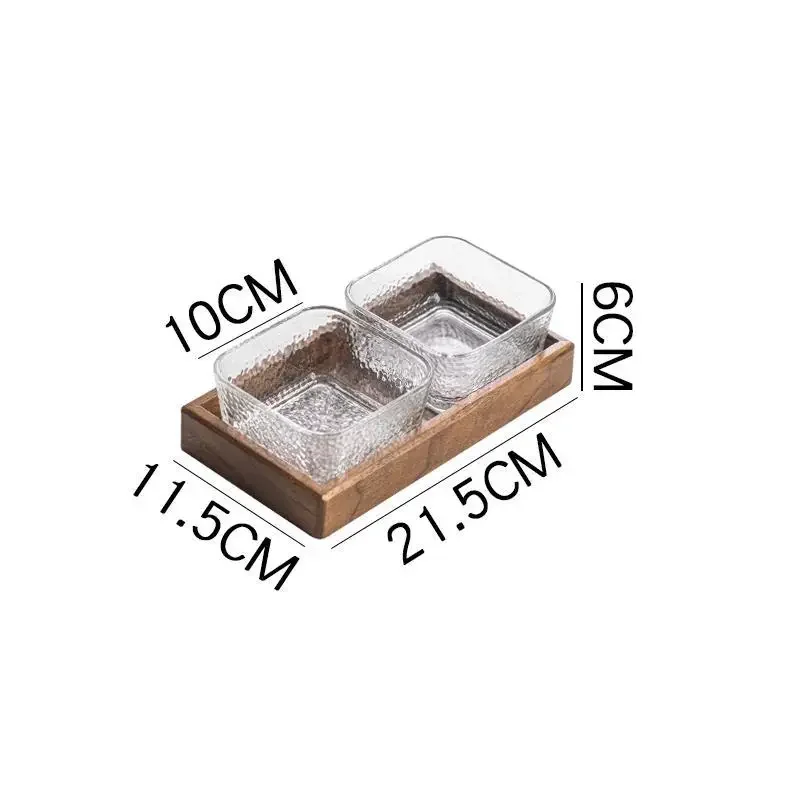 Walnut Fruit Tray Snack Tray Household Divided Dry Fruit Inventory Candy Glass Bowl Water Plate kitchen tray