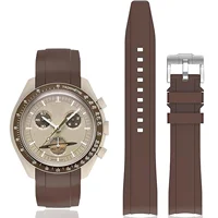 Bracelet en caoutchouc pour montre Omega X Swatch Moonswatch, extrémité incurvée universelle 20mm 22mm, étanche, sans écart, pour femmes et hommes 1