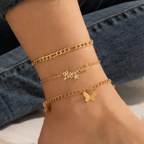 Anklets Butterfly Ankel Bracelet for Women Leg Chain Foot Jewelry Beach Accessories Ancklets Sandals Schmuck