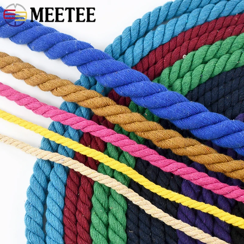 5Meters-5-8-10-12-20mm-Colored-Cotton-Rope-3-Shares-Twisted-Cord ...