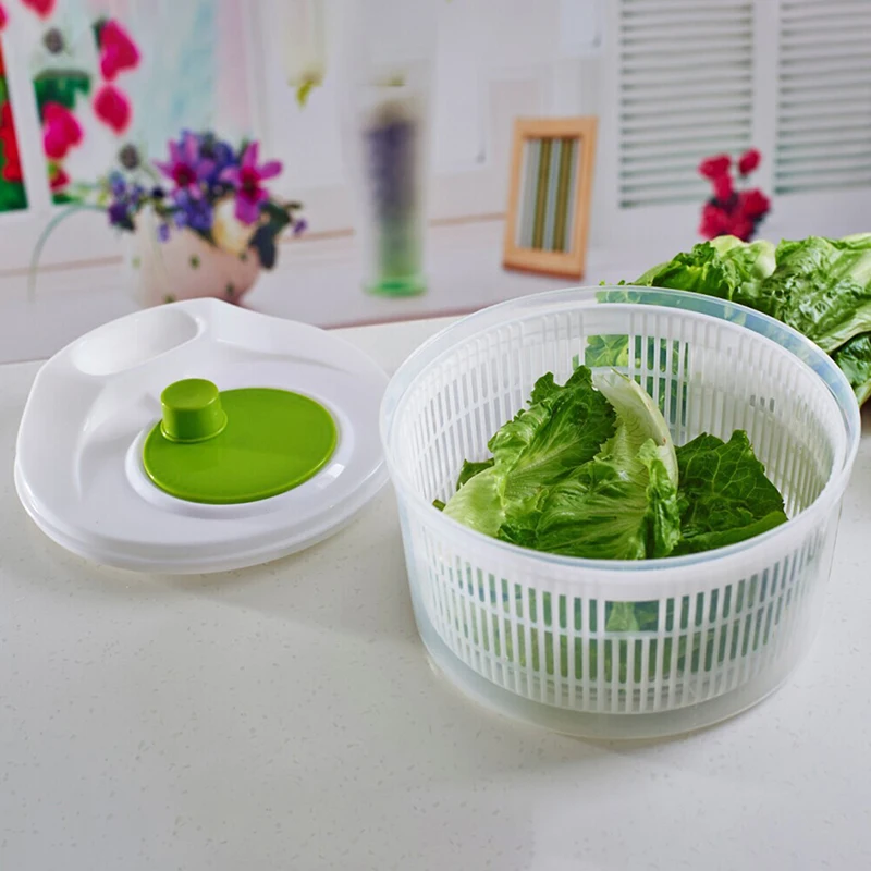 1Pc Salad Spinner for Leafy Vegetables, Lettuce Washer & Dryer, Kitchen Greens Drainer Strainer Crisper Tool