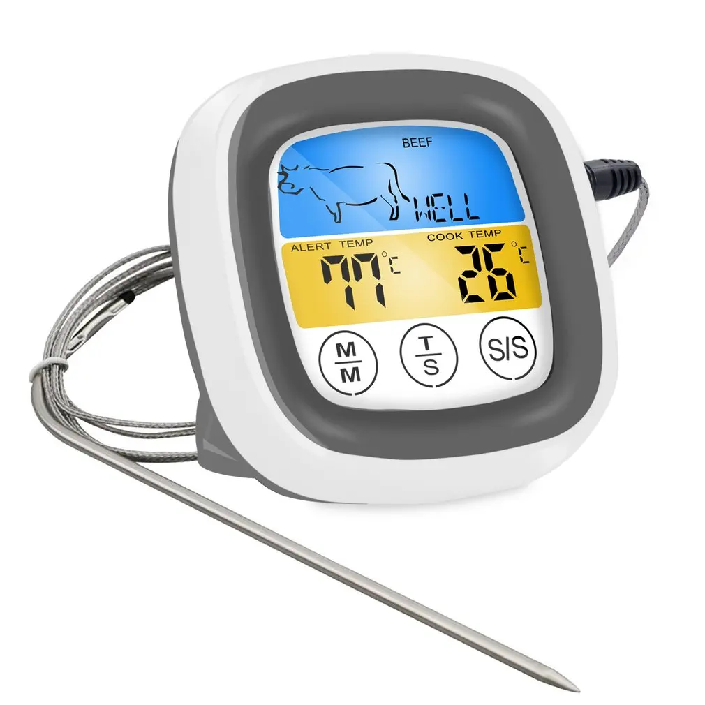Digital Meat Kitchen Thermometer Stainless Waterproof Probe Oven Cooking Bbq Temperature Meter