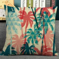 Nordic plant print cushion home decorative pillow 45x45cm pillowcase Modern sofa Decor tropical leaves seat back cushions QX-N2 4