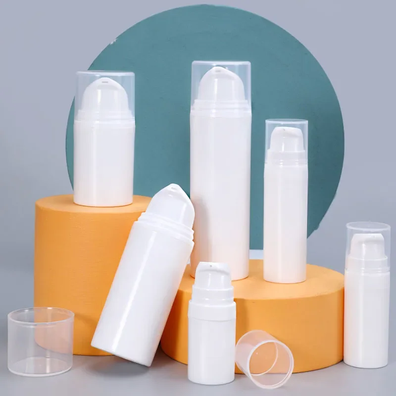 15 30 50g acrylic airless vacuum pump cream lotion vial bottle jar travel empty refill container for toner cosmetic toiletries 5/10/15/30/50/75ML Disposable Empty Plastic Cosmetic Bottle Travel Mini Liquid Bottles Airless Pump Vacuum Toiletries Container