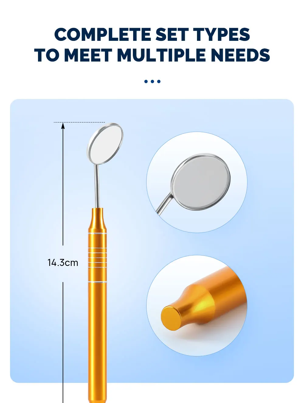 4 Teile/satz AZDENT Dental Reinigung Werkzeuge Kit Zähne Schaber Mund Spiegel Pinzette Edelstahl Zahnmedizin Sonde Instrument – Detail 3