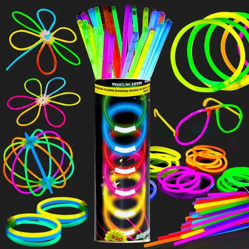 Glow Sticks Bulk Glow Necklaces Glow In The Dark Sticks Multi-Color Neon Leak-Free Glow Necklaces Party Favors For Birthday