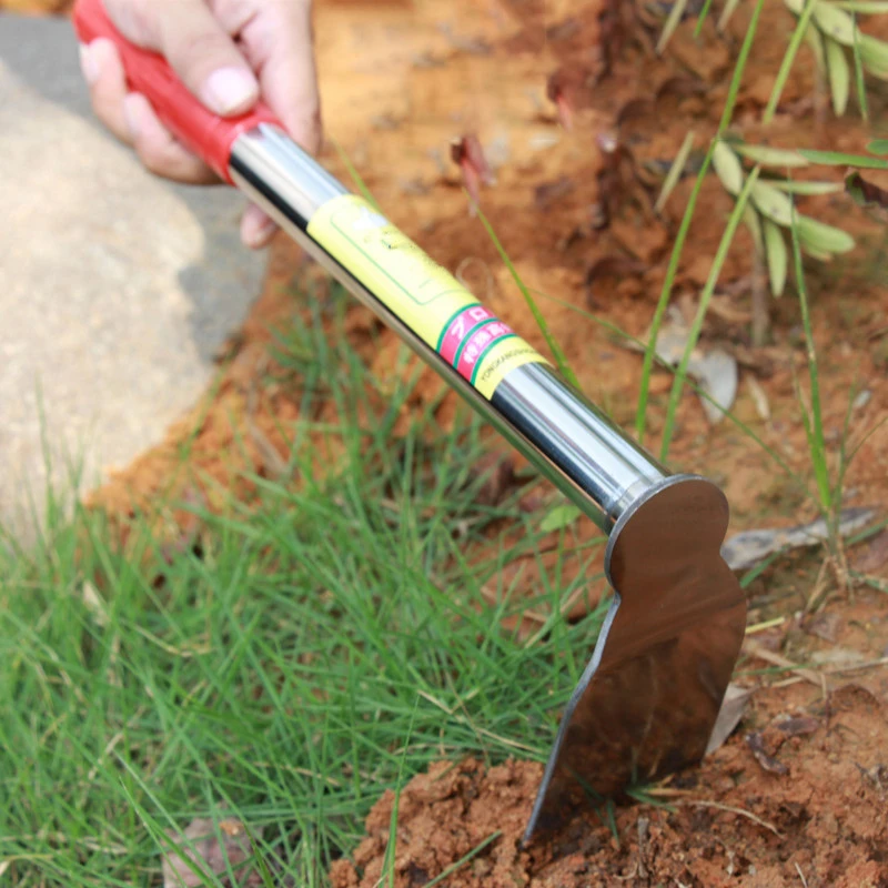 

33.5CM Household Stainless Steel Hoe Weeding Rake Planting Vegetables Farming Fishing Farm Gardening Agriculture Pastoral Tools