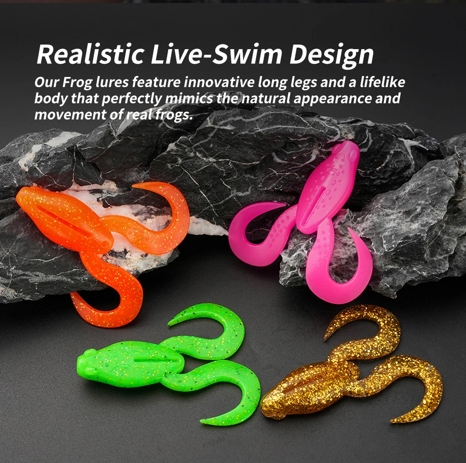 Johncoo Schwimmender Frosch, 7 cm, 10 cm, Angelköder, weicher Angelköder für Hechtbarsch, Topwater-Angelköder – Detail 8
