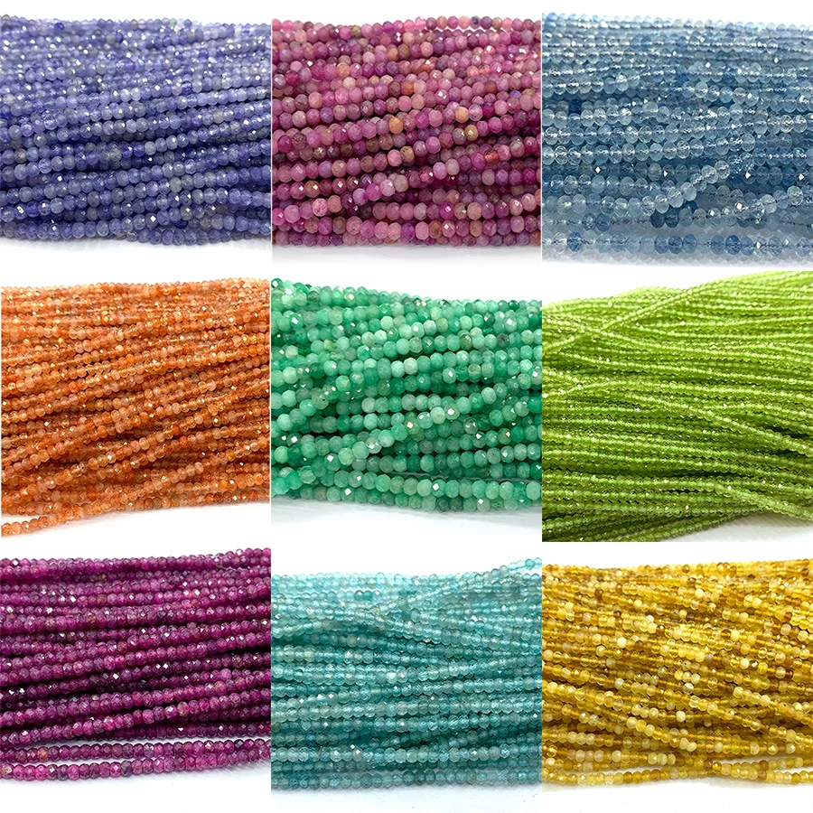 Veemake natürliche facettierte Rondelle Perlen Spinell Rubin Saphir Opal Apatit Turmalin Tansanit Smaragd Diopsid Aquamarin R2