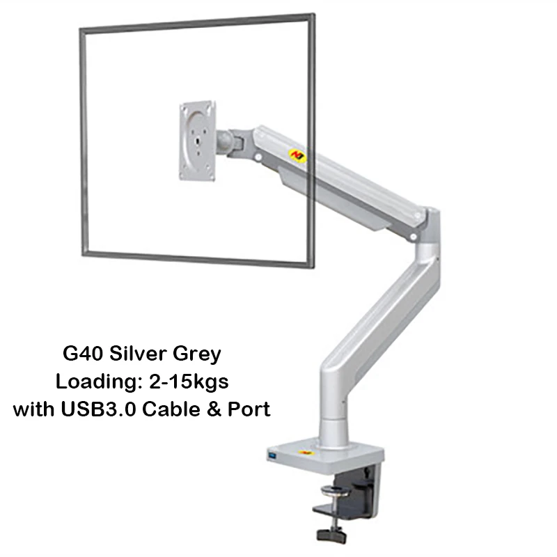 Monitor Holder Mount NB G40 Gas Spring Arm 22-40 inch Curved Arc Screen Desktop 360 Rotate G45