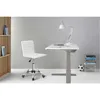 Mid Back Vanity Chair,Low Back PU Leather Swivel Computer Desk, Task and Office Chair Retro with Armless Ribbed (White) 5