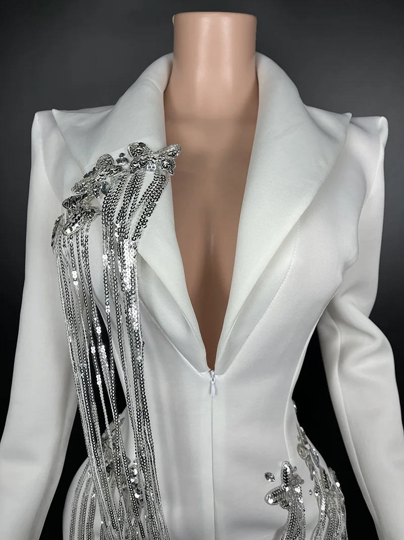 Charming Beaded Show Costume coat 2024 Popular Singer Stage Performance Wear Drag Queen Outfit Clubwear Festival Party Clothing