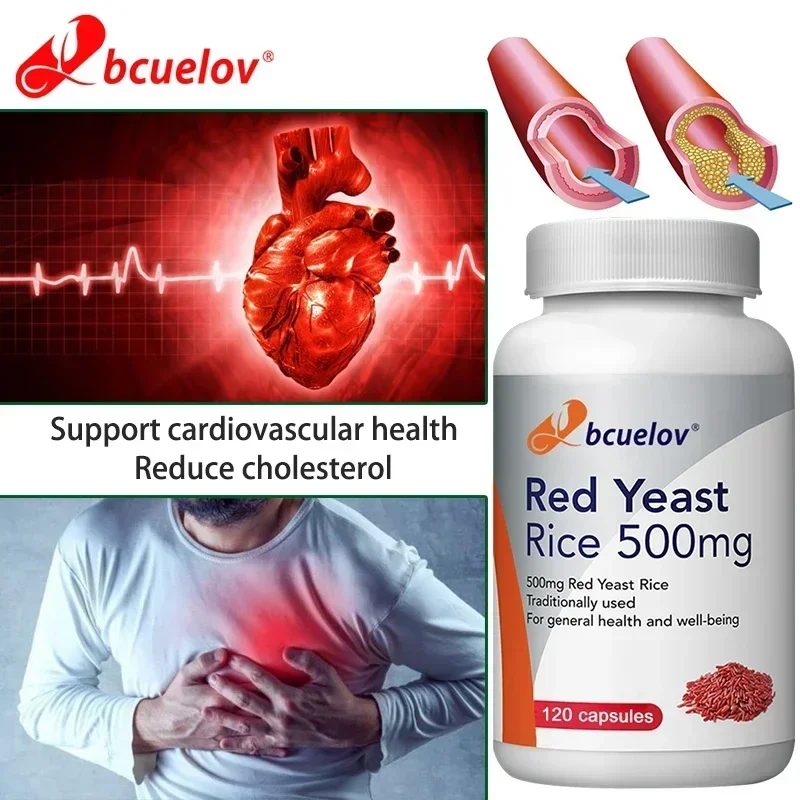 BCUELOV Red Yeast Rice Supplement-Regulate blood lipids, protect cardiovascular health, anti-oxidation, intestinal health
