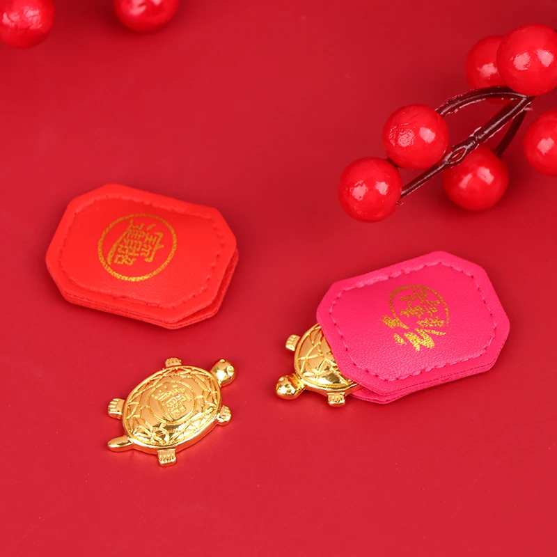 Feng Shui Money Turtle Temple Lucky Wealth Mini Golden Tortoise Guarding Praying Home Decor Lucky Gift Miserly Turtle 2
