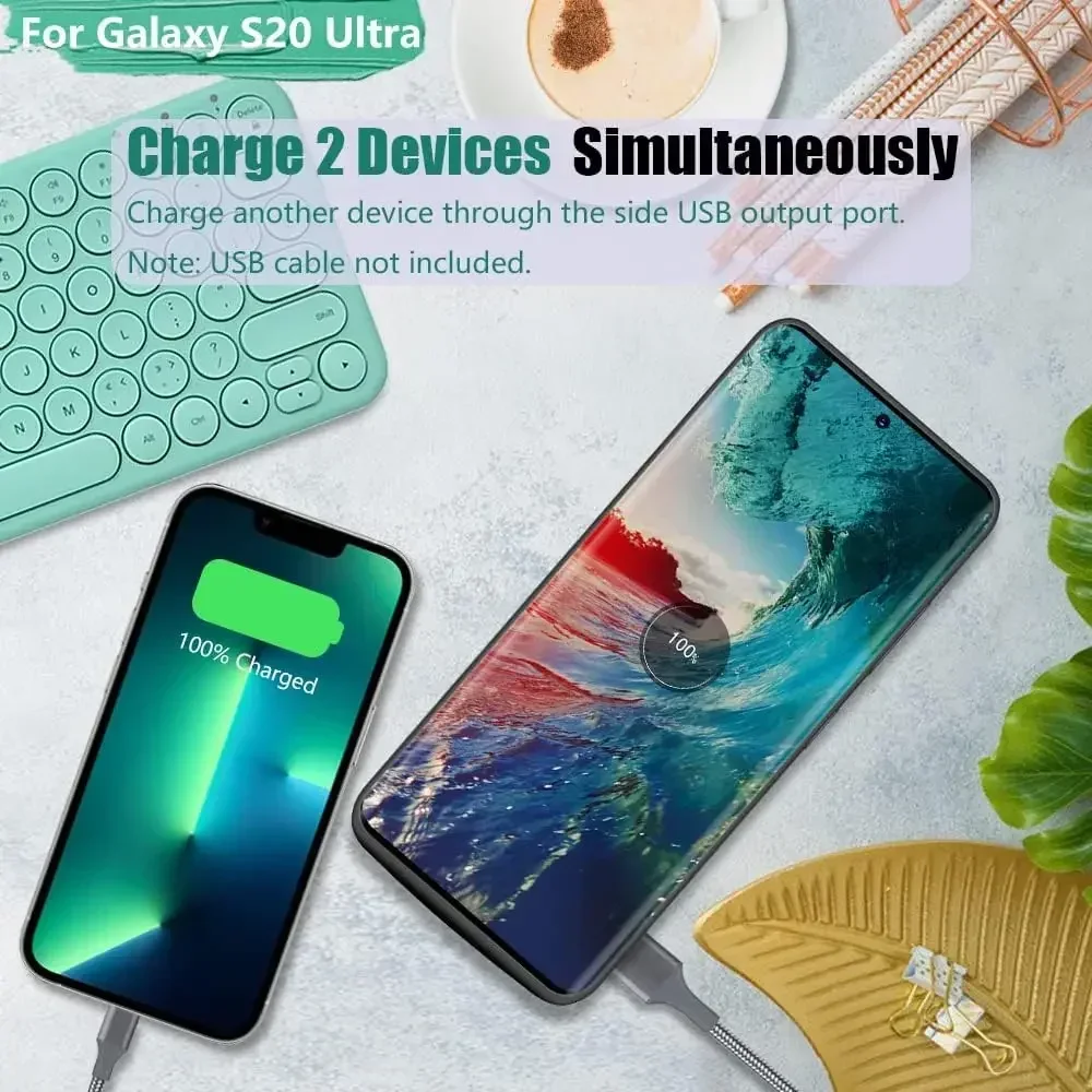 삼성 갤럭시 S20 울트라 S20 FE S21 플러스 S21 FE 파워뱅크 S21 폰 커버 충전용 트래블 뉴 10000mAh 배터리 충전 케이스