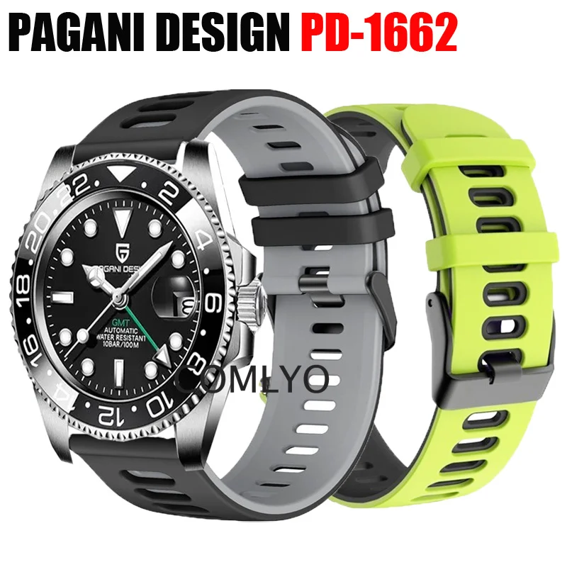 Per Pagani Design Pd-1662 Cinturino Orologio Meccanico Uomo Donna Cinturino Morbido In Silicone