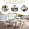 Dining Chairs Set of 6, Luxury Velvet Tufted Legs & Nailhead Trim, Back Lion Head Pull Ring & Rhomboid Pattern, Kitchen Chairs 3