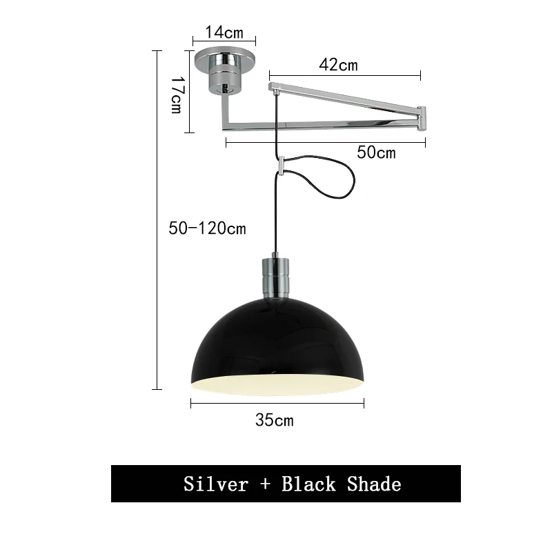 pendant lights Silver Dining Room Pendant Light Long Rod Rocker Removable Telescopic Sliding Dining Table Lamp Chrome Color Kitchen LED Pendant kitchen pendant lighting Pendant Lights