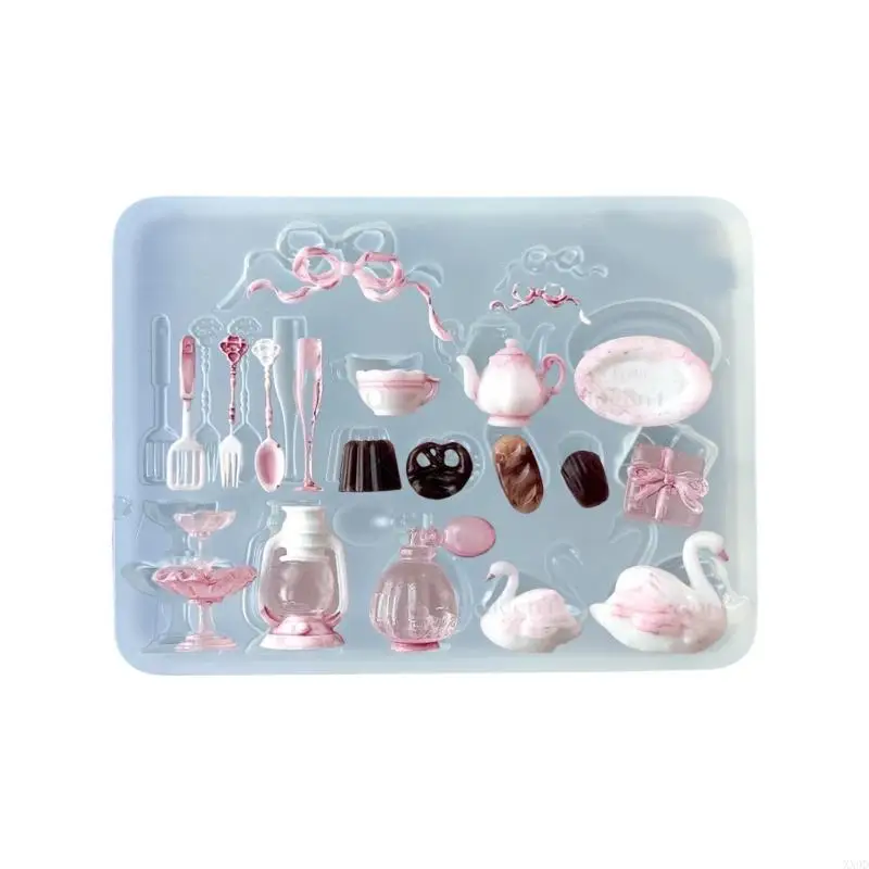 Silicone Nails Art Molds Nails Art Template Moulds Dessert Theme Silicone Texture for Beauticians and Nails Art Learners