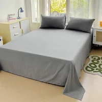Solid Cotton Bedding Set For Boys with Sheet Duvet Cover Pillowcase Single Couple Bedsheet King Queen Double Twin Size Bed Linen 2