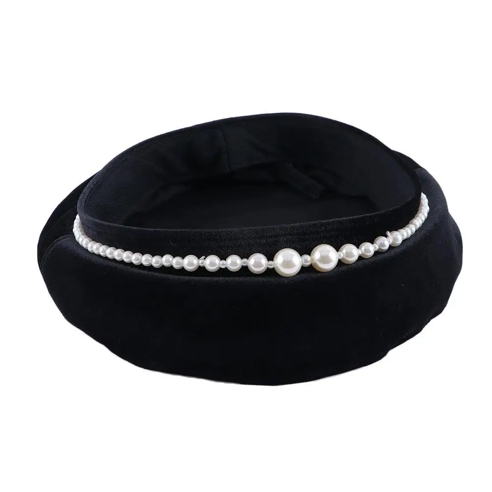 

Vintage Simple All-match British Style Pearl Autumn Korean Style Hat Velvet Berets Women Octagonal Cap Painter Hat