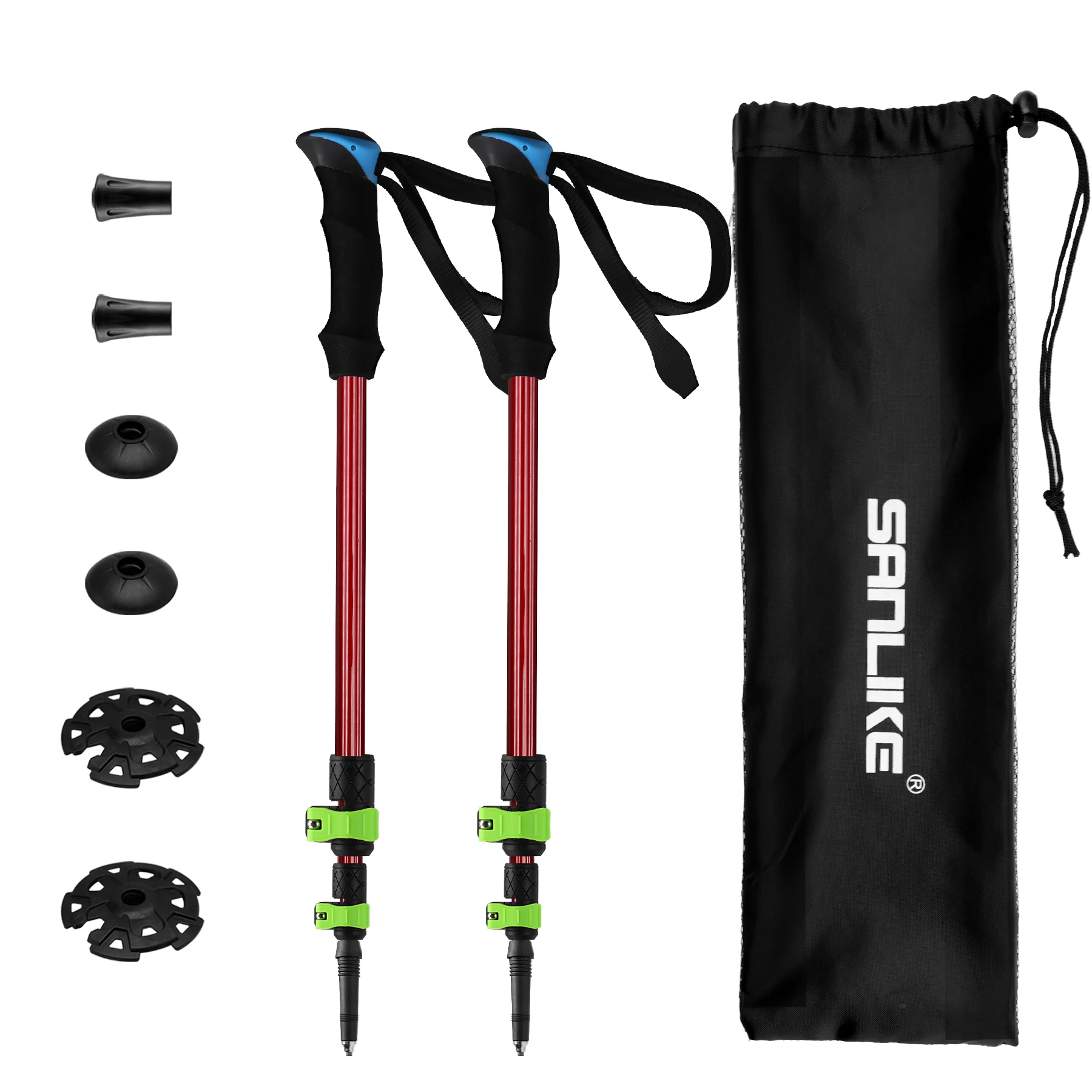 

SANLIKE 1.1m Ultralight Trekking Poles Non-slip Crutch Three-section Adjustable Carbon Fiber Trekking Pole Walking Pole