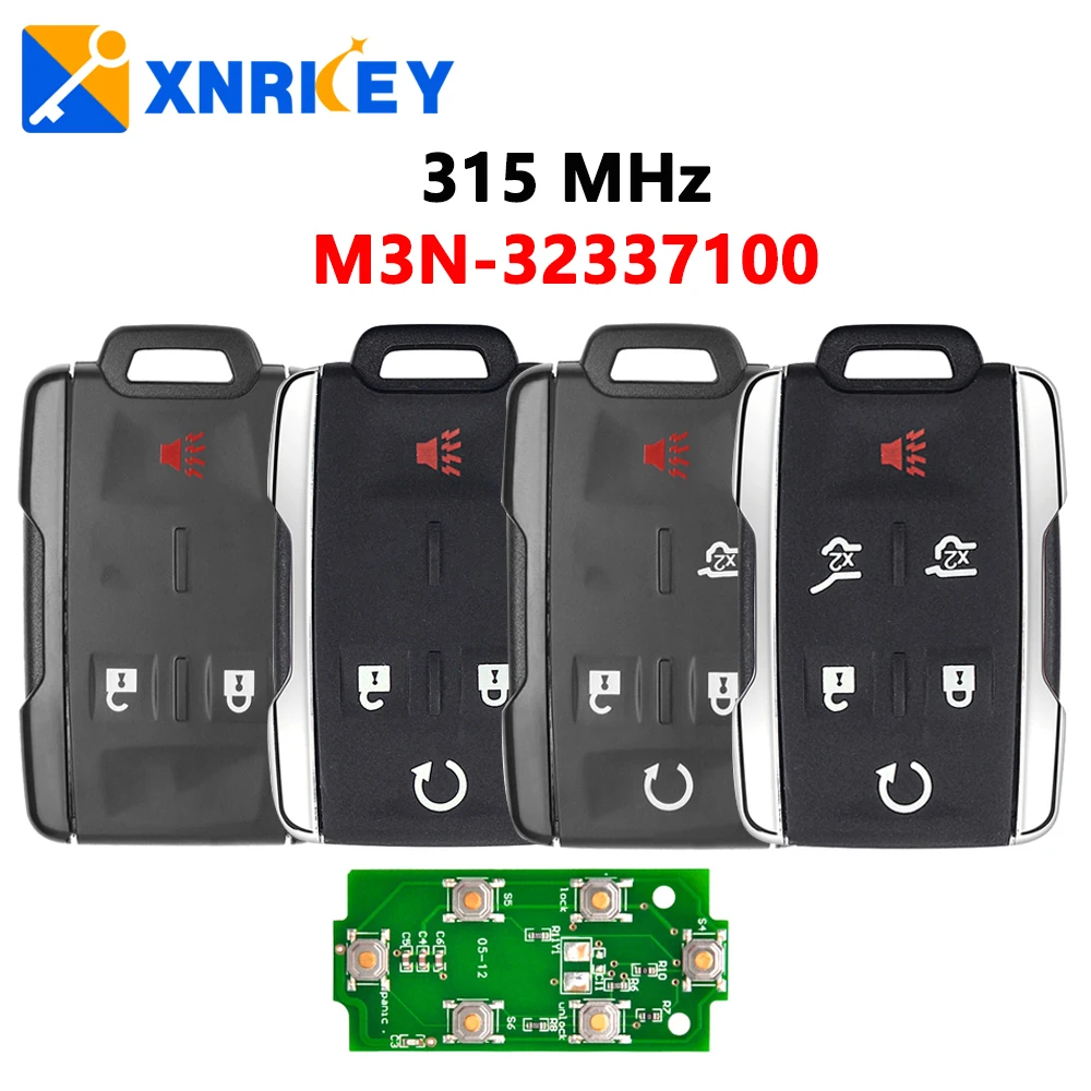 

XNRKEY 3/4/5/6BTN Car Remote Key for Chevrolet 2014-2018 Silverado Colorado GMC FCC M3N32337100 Keyless Entry 315Mhz Car Key