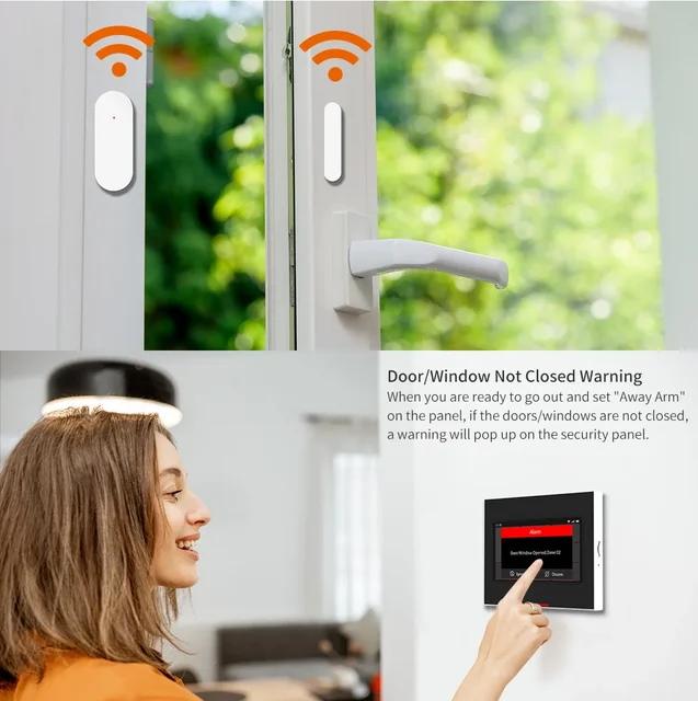 ACJ 433MHz Wireless Door Sensor Magnetic Switch Window Detector For Home Smart Alarm System Low Power Consumption EV1527 Code 3