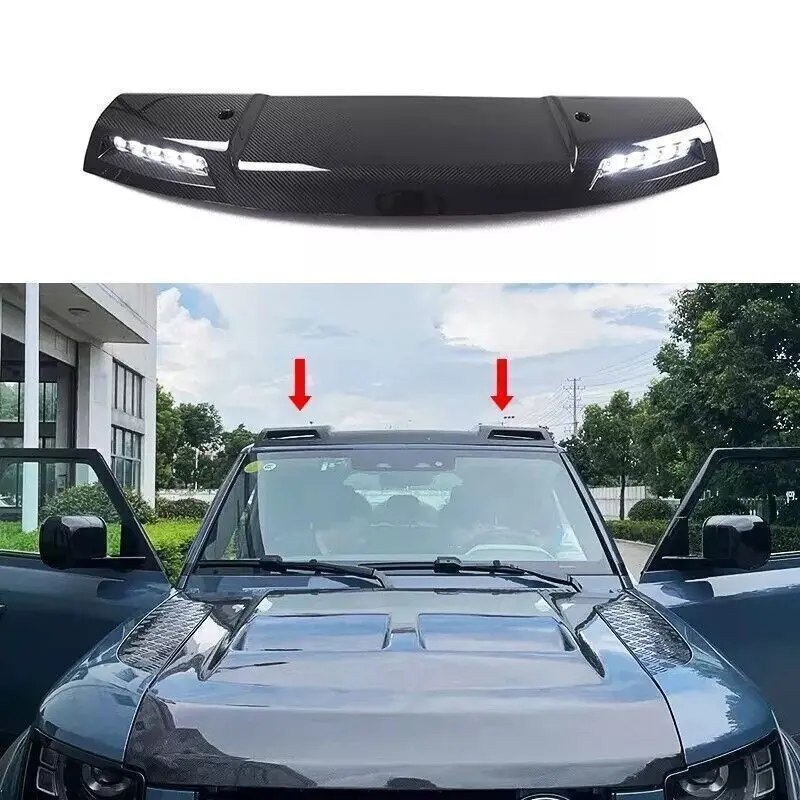 

For LAND ROVER DEFENDER 130 L663 2020-2024 Carbon Roof Light Bar with LED DRL