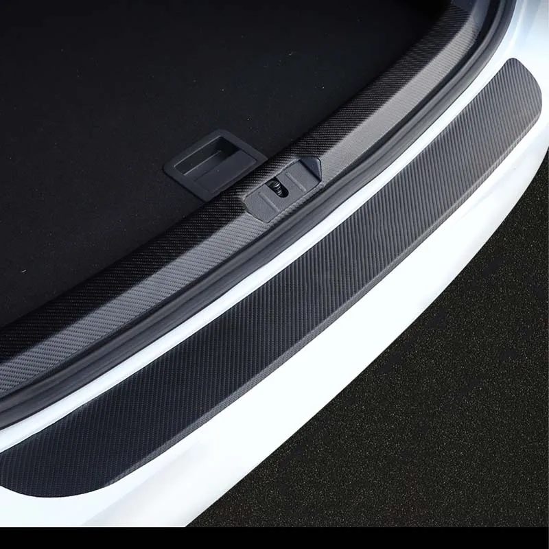 Für Volvo S90 XC90 XC60 XC40 2022 2021 2020 2015 Carbon Fiber PU Leder  Hintere Stoßstange Schutz Aufkleber Platte Abdeckung dekoration