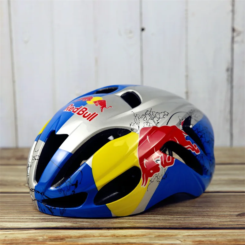 Red Bull Bicycle Helmet, Bicycle Scooter Skating Sports Protective Equipment Breathable Bicycle Red Bull Helmet 4