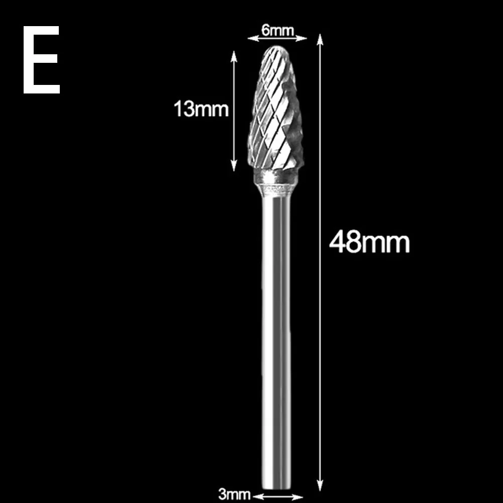 Tungsten Carbide Rotary File Hard Alloy Rotary .Bur Drill Bit Engraving Cutter 3x6mm Shank Grinding Head For Metalwork Welding