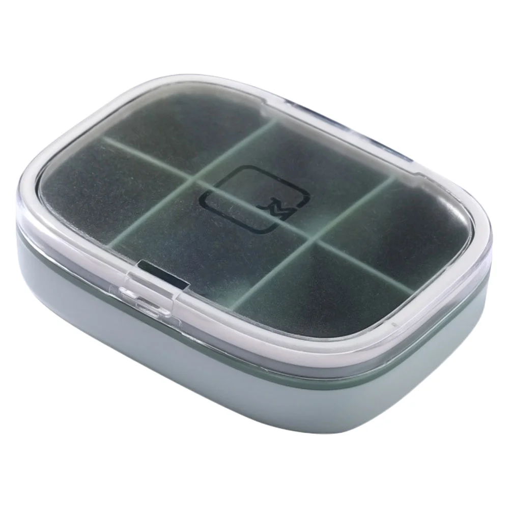 

6 Compartments Case Portable Clear Box For Supplement Vitamin