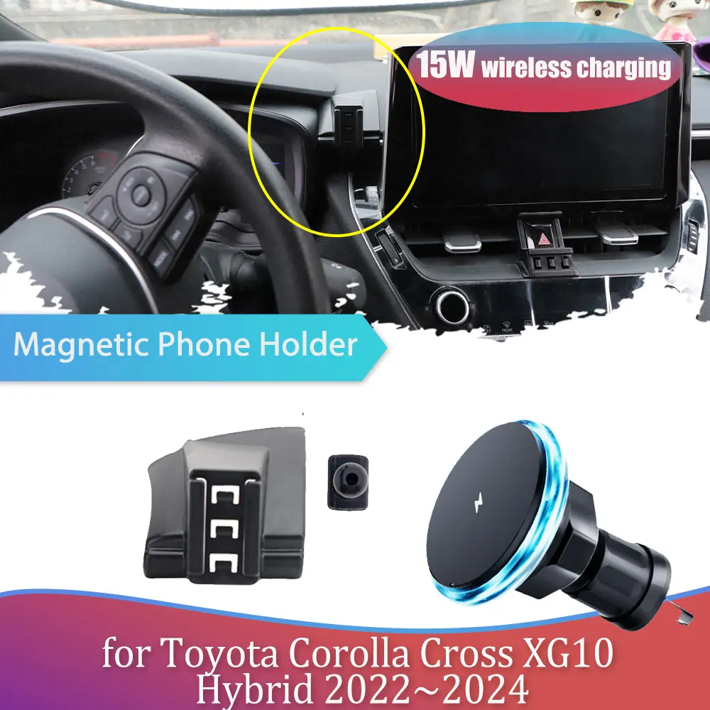 Phone Holder for Toyota Corolla Cross XG10 Hybrid ~ Air Vent Clip Magnetic Support Wireless Charging Accessories iPhone