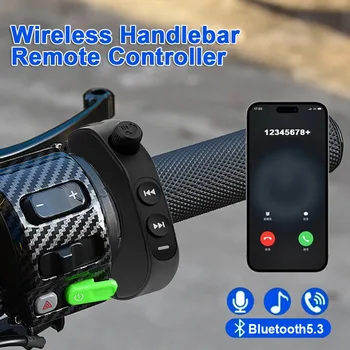 Telecomando Bluetooth 5.3 Wireless per Manubrio, Controllo Multimediale per Auto e Moto