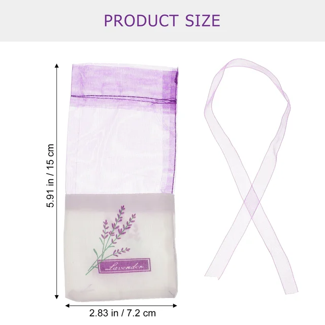 Tároló Táskák Nyomtatott Levendula Hordozható Tasak Üres Száraz Magok Illatos Virágok Gyönyörű Virág 30Db Táskákhoz - Image 6