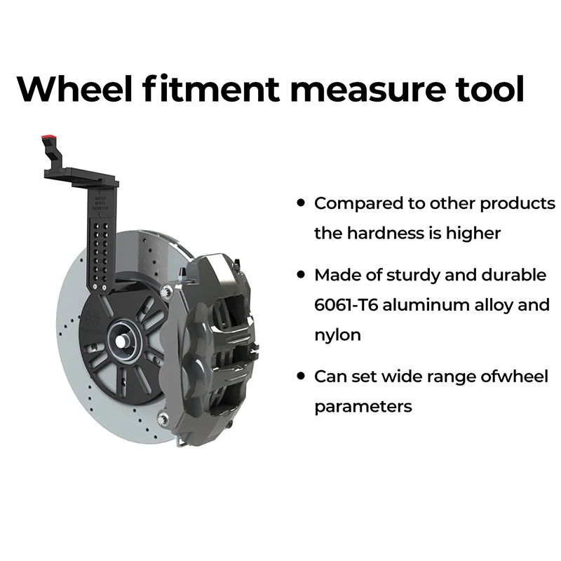 Aluminum Vehicle Wheel Hub Measure Tool Wheel Fitment Offset Measurement Gauge Universal for Wheels From 13 inch to 20 inch