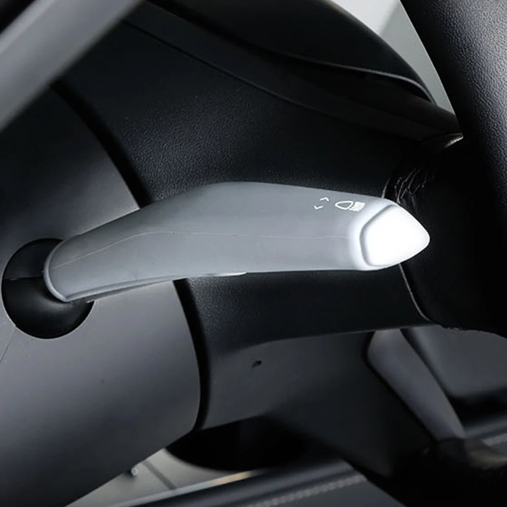 2Pcs Steering Lever Protector Silicone Black Steering Lever Guard Interior  Car For Tesla Model 3 Model Y
