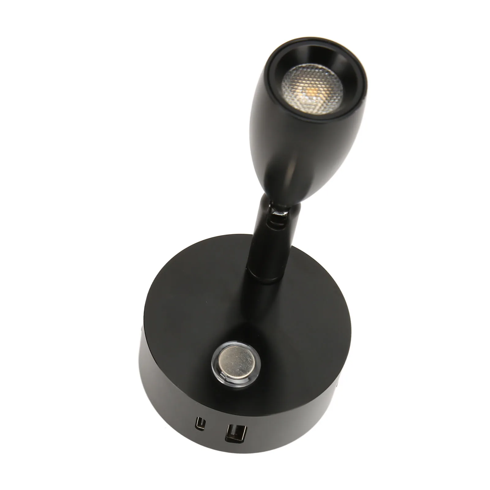 RV Reading Light with USB Type C Port Blue Nightlight 3 Color Dimming Boat Reading Lamp Polished Surface Touch Switch DC12‑24V rv lamp