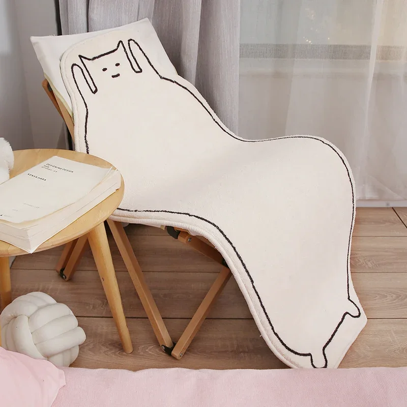 Bedside Carpet Cute Kitten Cartoon Printed Special-shaped IG Plush Rug Fashion Home Decoration Children's Bedroom Fluffy Mat