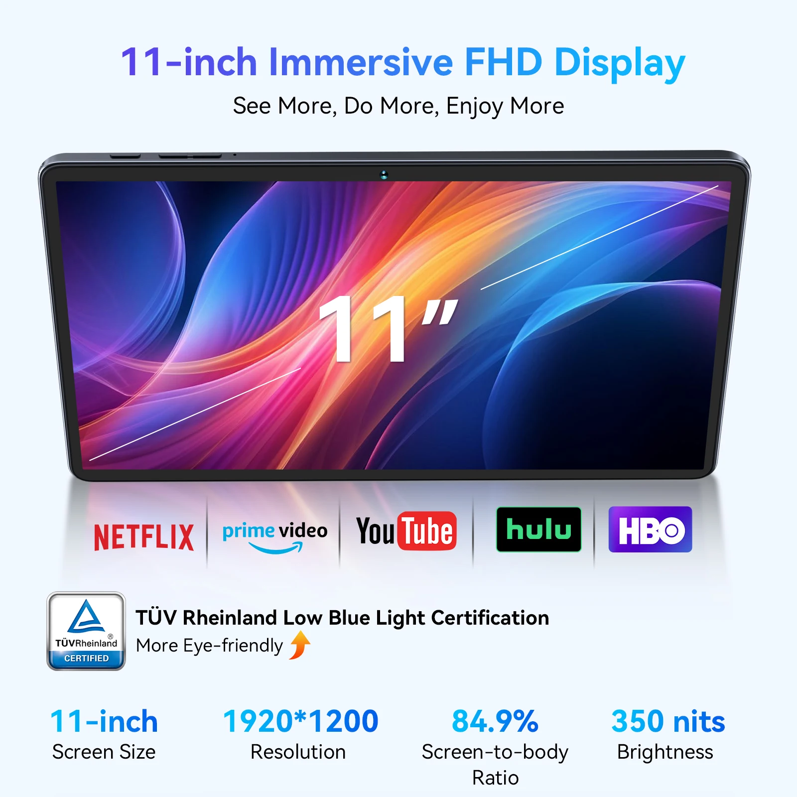 TABWEE W90 11'' Tablet Android 15, 24(8+16)GB RAM 256GB ROM