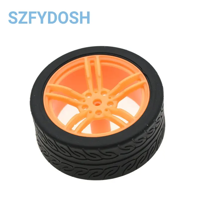 New Smart Car DIY Accessory Wheel Model Rubber Wheels TT Motor Tires 65*27mm image 3