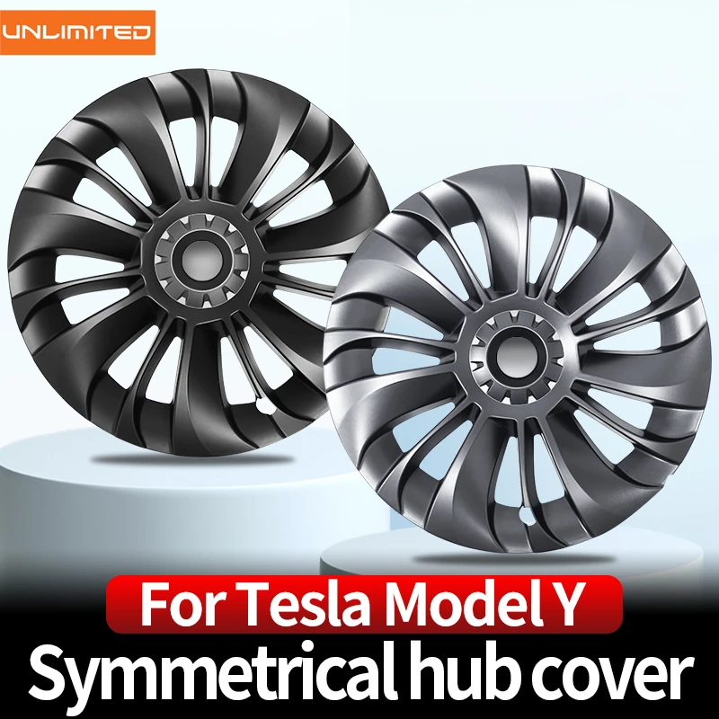 For Tesla Model Y Car Blade Wheel Hub Cap Kit Replacement Hubcaps 19inch Hub Cover Decoration