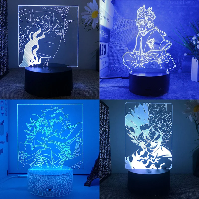 jukbeen Gelovige paraplu Black Clover Zwarte Klaver Asta Yuno 3d Led Lamp Voor Slaapkamer Mange  Night Lights Anime Action Figure Avatar Kinderkamer Decor Kinderen gift  Luces| | - AliExpress
