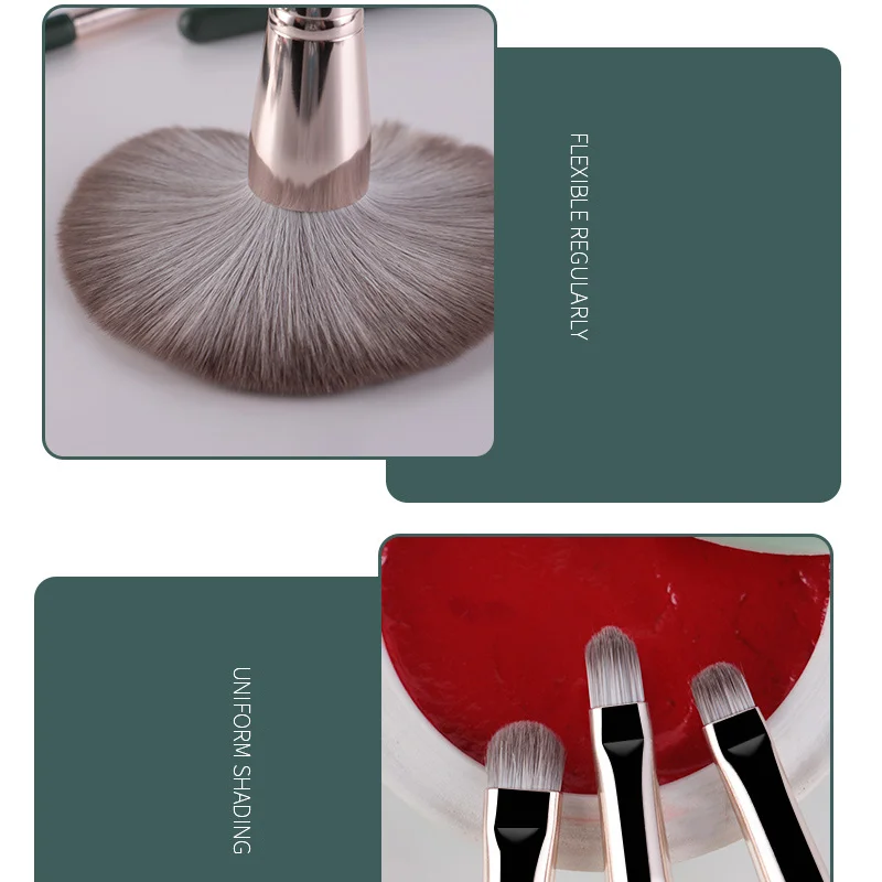 14 green cloud makeup brushes set, soft beauty tools, a full set of makeup brushes for beginners, makeup brushes 6