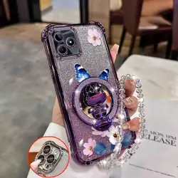 Deeply Spread Wings Phone Case with Bracket and Lanyard for Realme C53 (India) (PURPLE)
