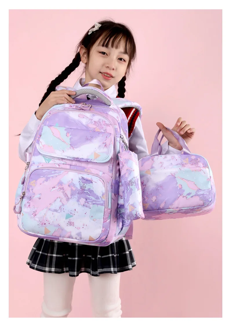 Book Bag Set Boy Camouflage Printed Cartoon Print Primary with Pencil Case Girl Shoulder Bag Children Waterproof Schoolbag 3