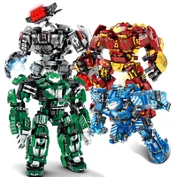 Superheroes Mecha Building Blocks Toys for Boys Super Armor Robot Model Military Warrior Action Figures Gifts for Kids Children 1