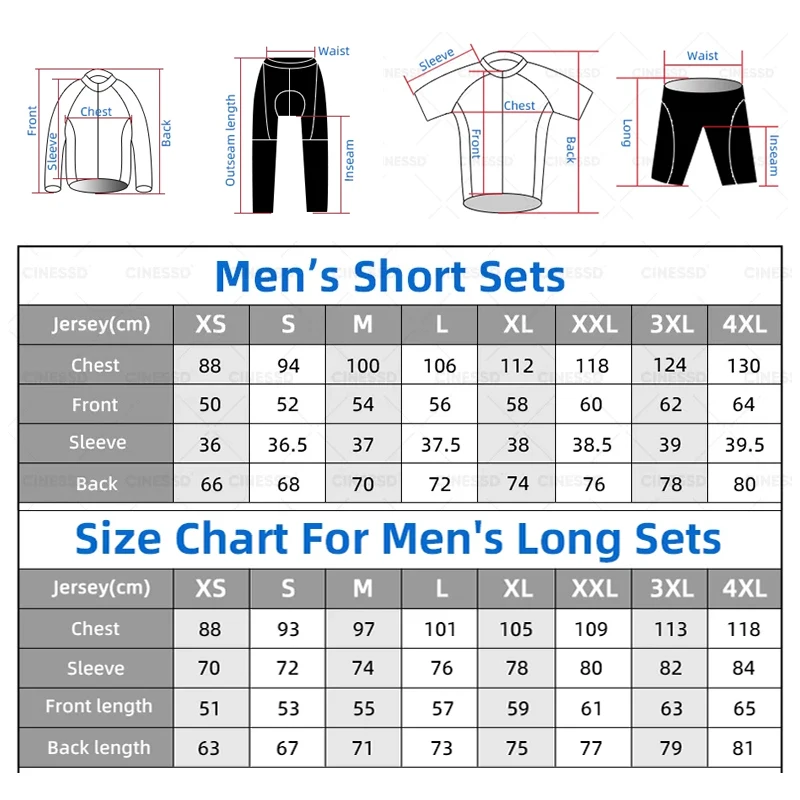 Men's Breathable Cycling Jersey - Long/Short Sleeve Outdoor Sports Shirt
